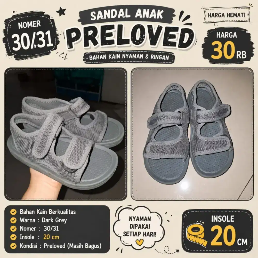 Sandal anak laki laki bahan kain sandal terbuka
