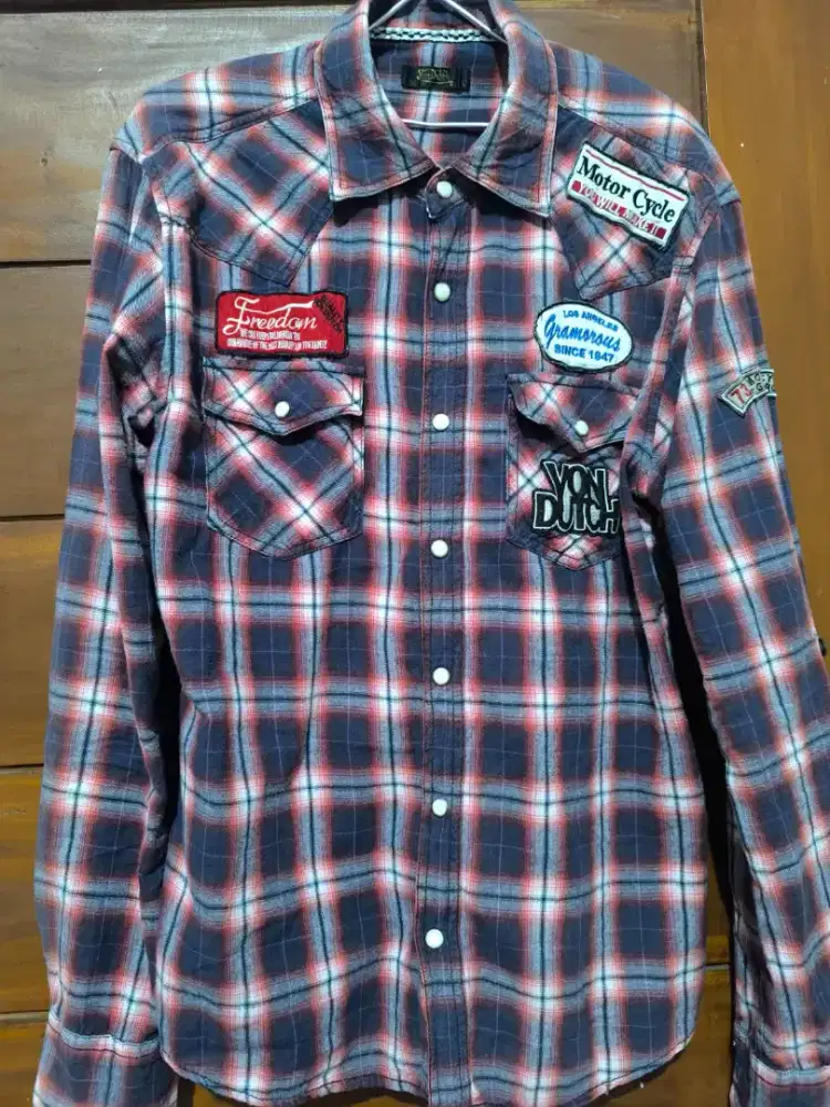 Von Dutch flanel kemeja vintage ori mulus no deus uniqlo zara h&m cdg