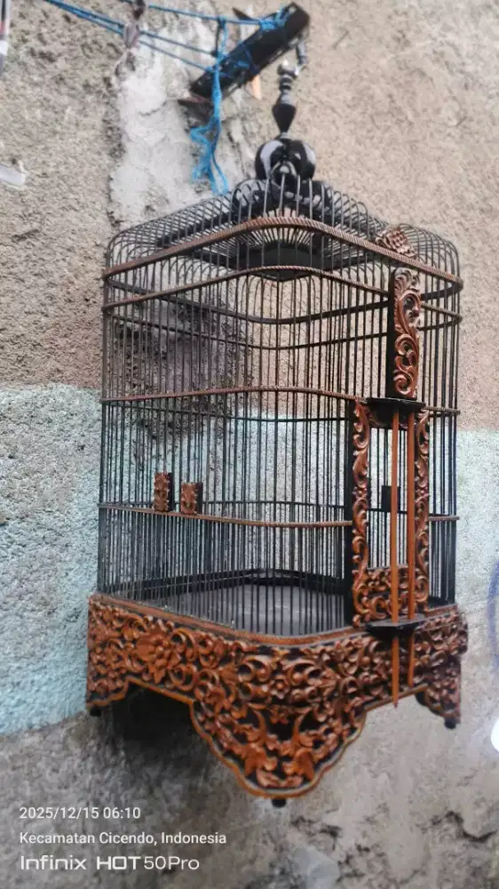 Sangkar full ukir kayu jadul