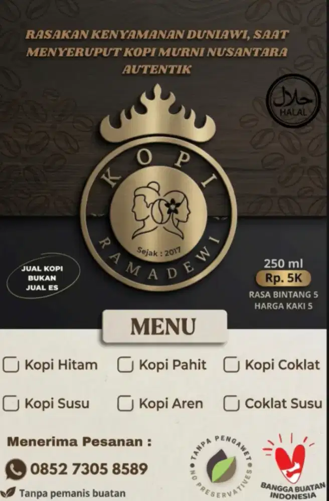 ES KOPI ROBUSTA MURNI KOPI RAMADEWI