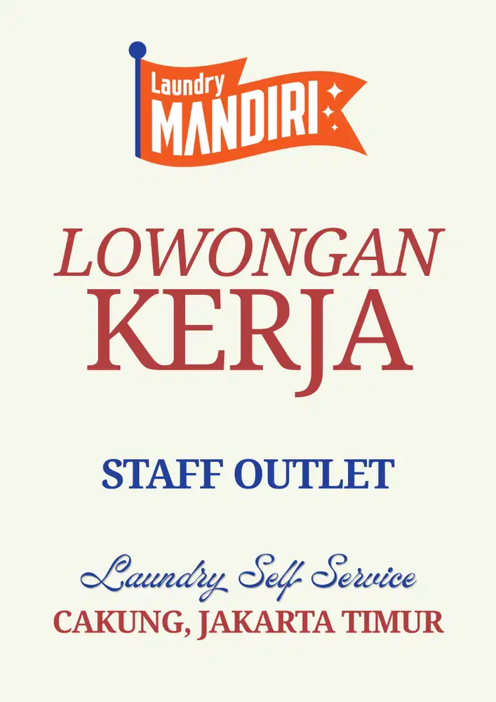 Staf Outlet Self-Service Laundry di area Cakung, Jakarta Timur