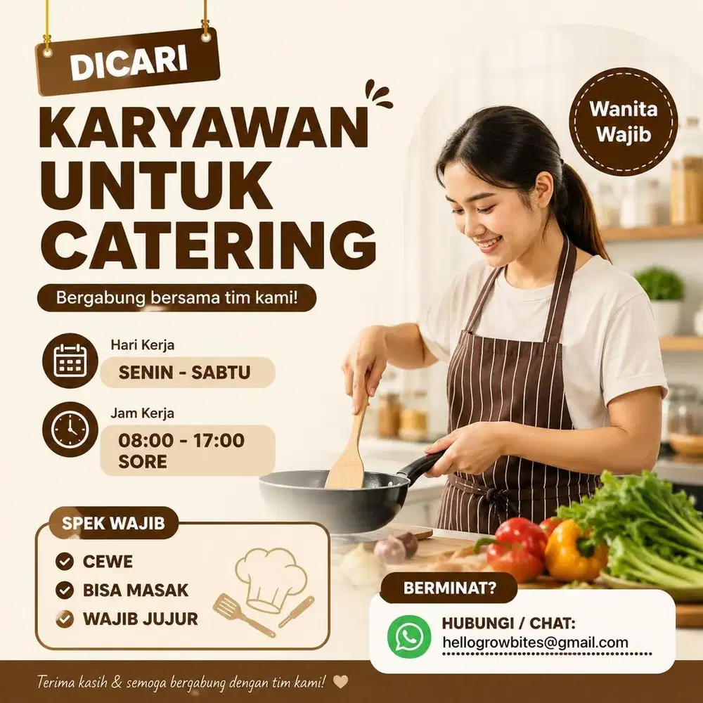 DICARI KARYAWAN CATERING JATIBENING