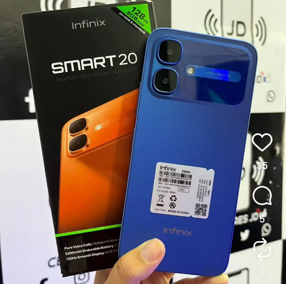 INFINIX SMART 20 8/128GB 'ATLANTIS DAHSYAT'