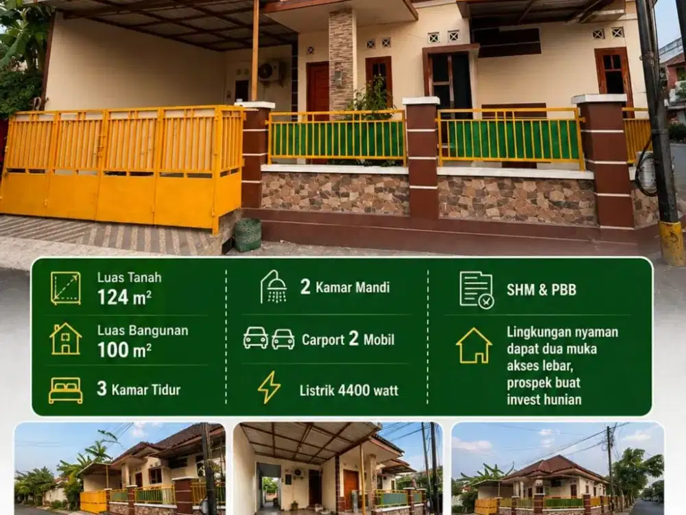 Dijual Rumah Hook Lokasi Strategis Banjarsari,Solo Luas 124m2