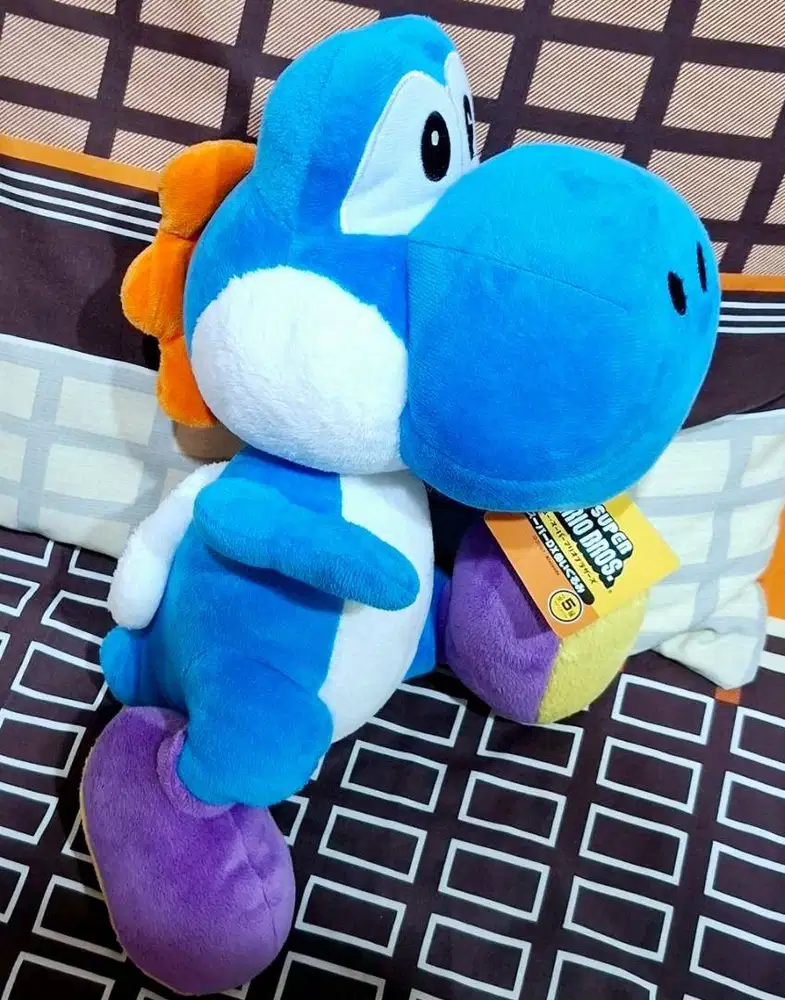 Boneka plush original - Blue Yoshi - Super Mario Nintendo