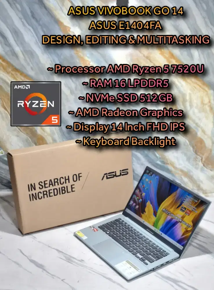 ASUS VIVOBOOK GO 14 AMD RYZEN 5 7000 SERIES LAPTOP CODING LAPTOP DESIG