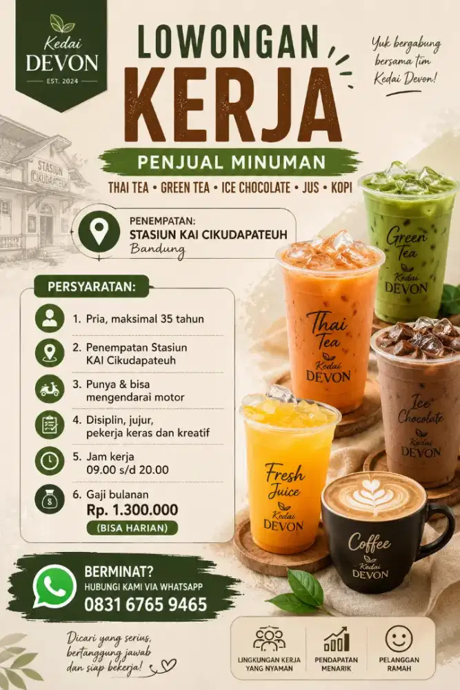 Loker Harian Penjual Minuman