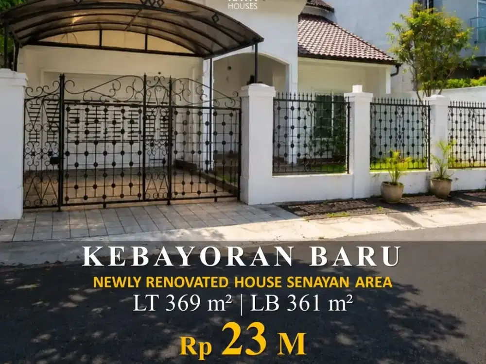 For Sale Rumah 5Kt 4Km Kebayoran Baru 369M² Garasi 4 Mobil Rp23m