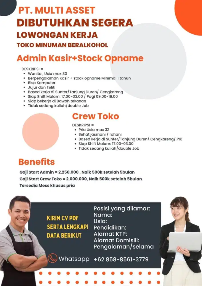 LOWONGAN KRU TOKO DAN KASIR STOCK