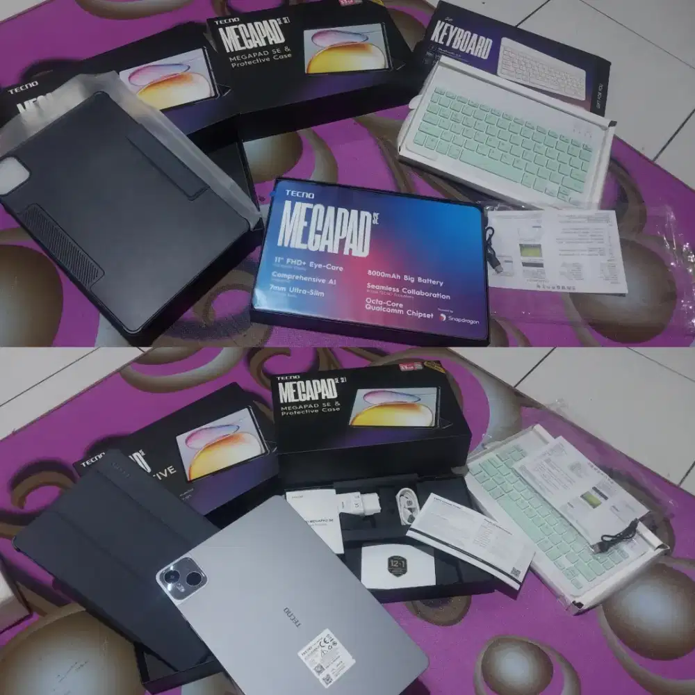 TECNO MEGAPAD SE 8+8/256GB - 4G + KEYBOARD | MULUS | FULLSET