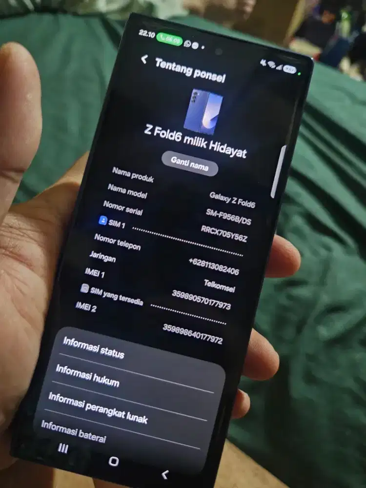 Samsung Galaxy Z fold 6 256gb navy kece bosss