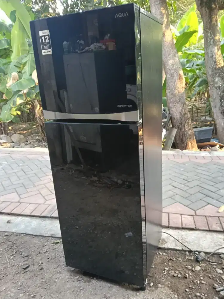 Kulkas Aqua 2 pintu inverter normal siap pakai di antar sampai tujuan