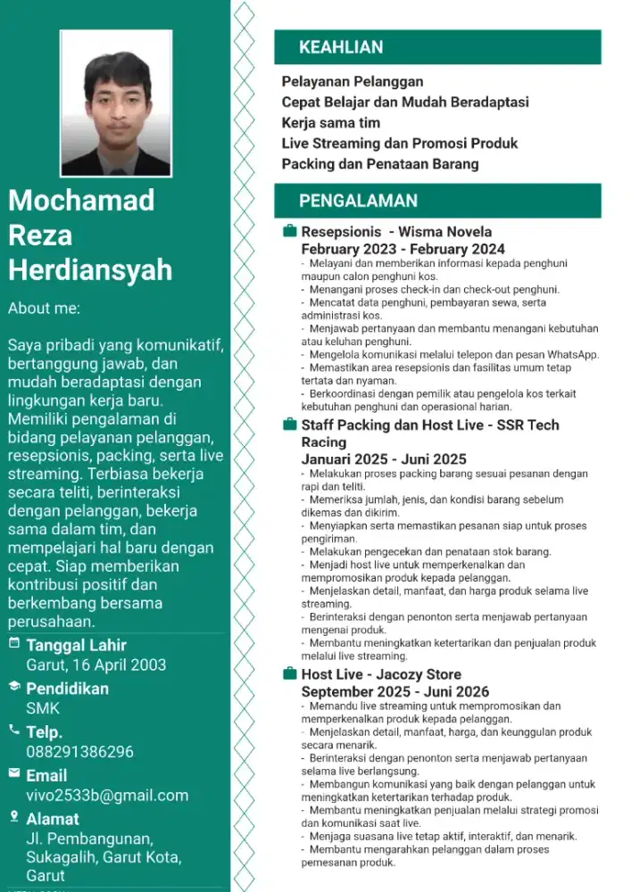 Info lowongan pekerjaan untuk saya