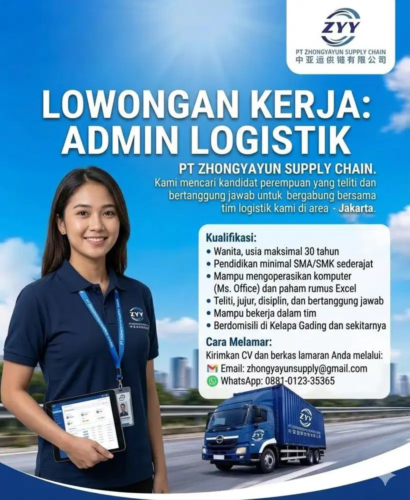 LOWONGAN KERJA ADMIN LOGISTIK