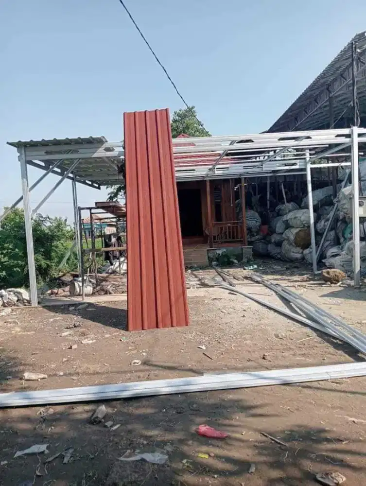 Kanopi Parkiran Baja Ringan dan Galvalum Pasir