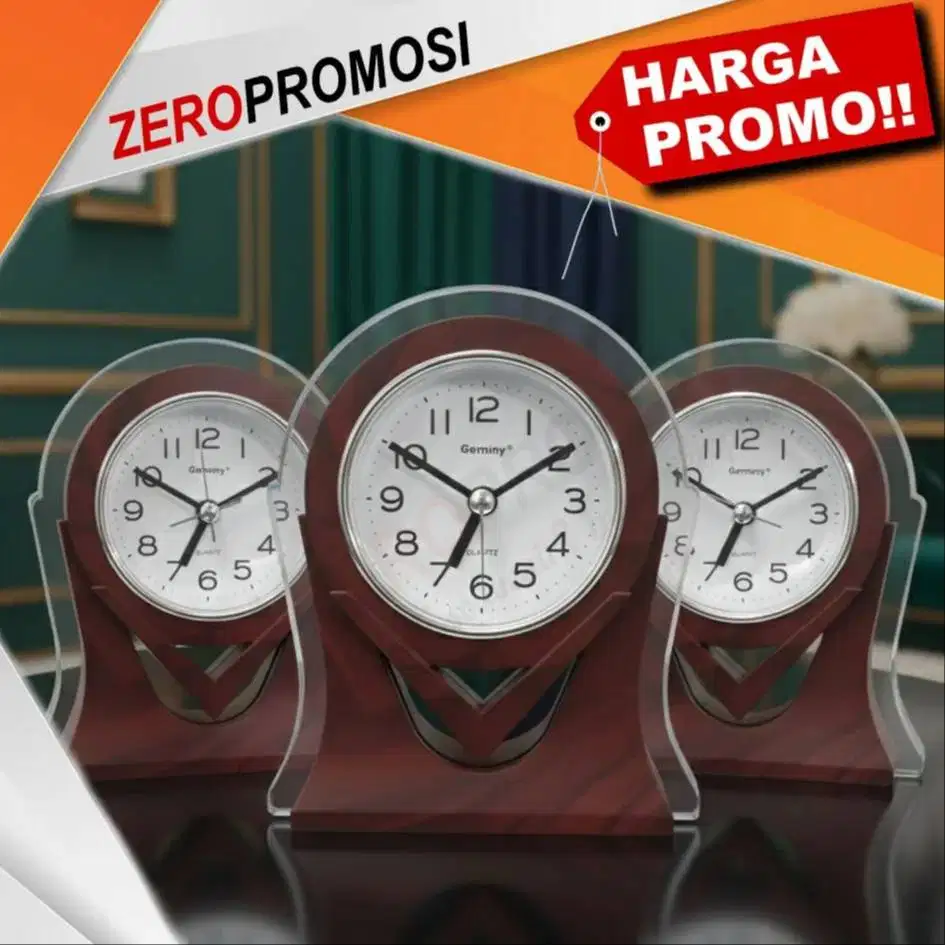 Custom Souvenir Jam Meja Kayu JMK-03 Untuk Event Promosi