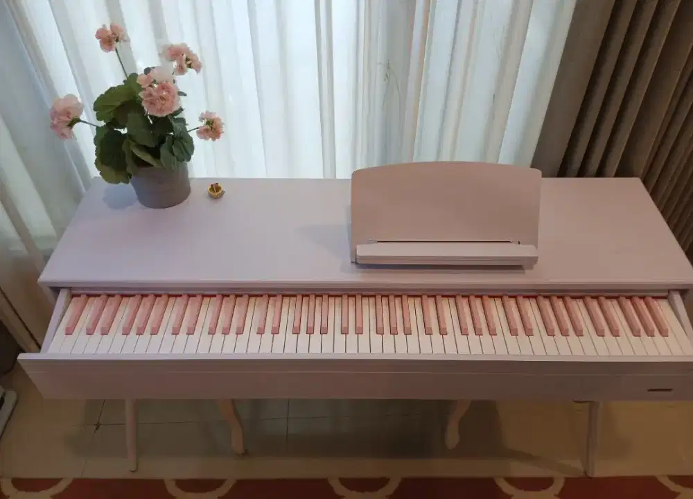 BENSTON Music Digital Piano 88 Pink Tuts dengan Meja Laci