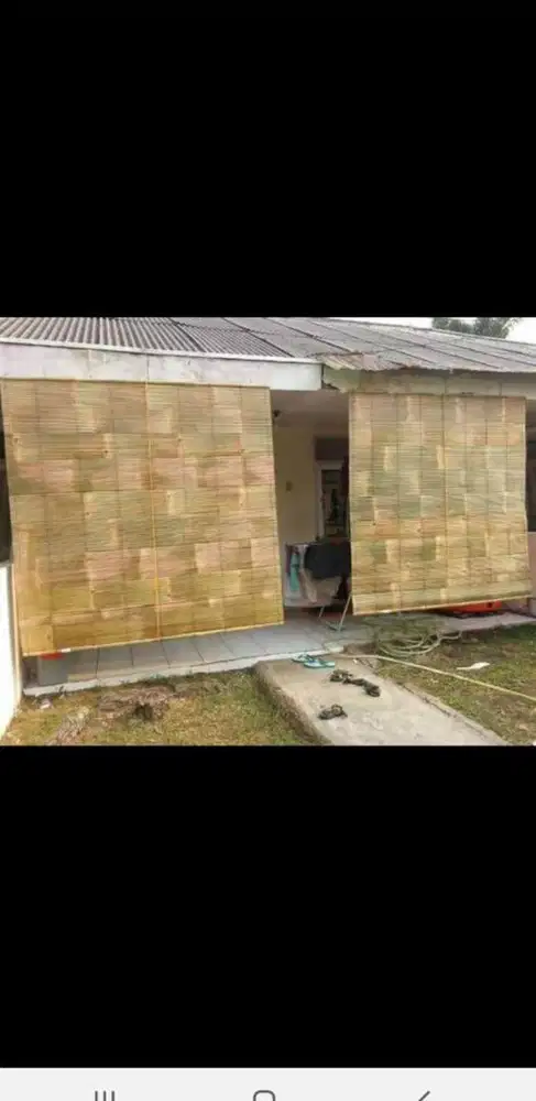 Dekorasi teras rumah,krey bambu,rotan dan kayu