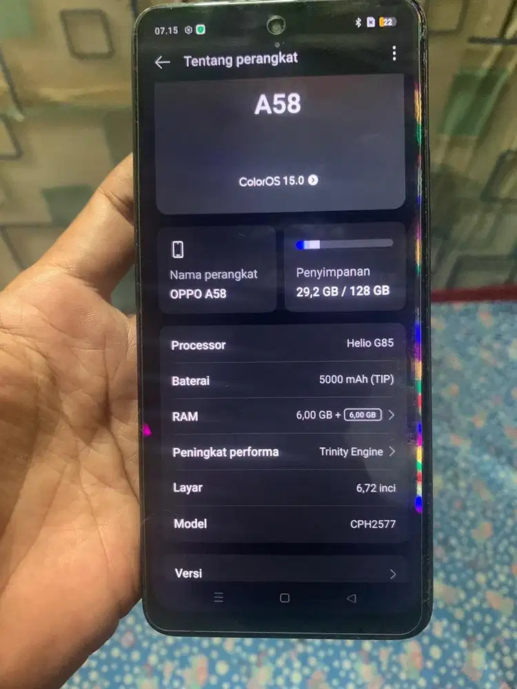 Oppo a58 ram 6+6/128 kondisi normal only hp