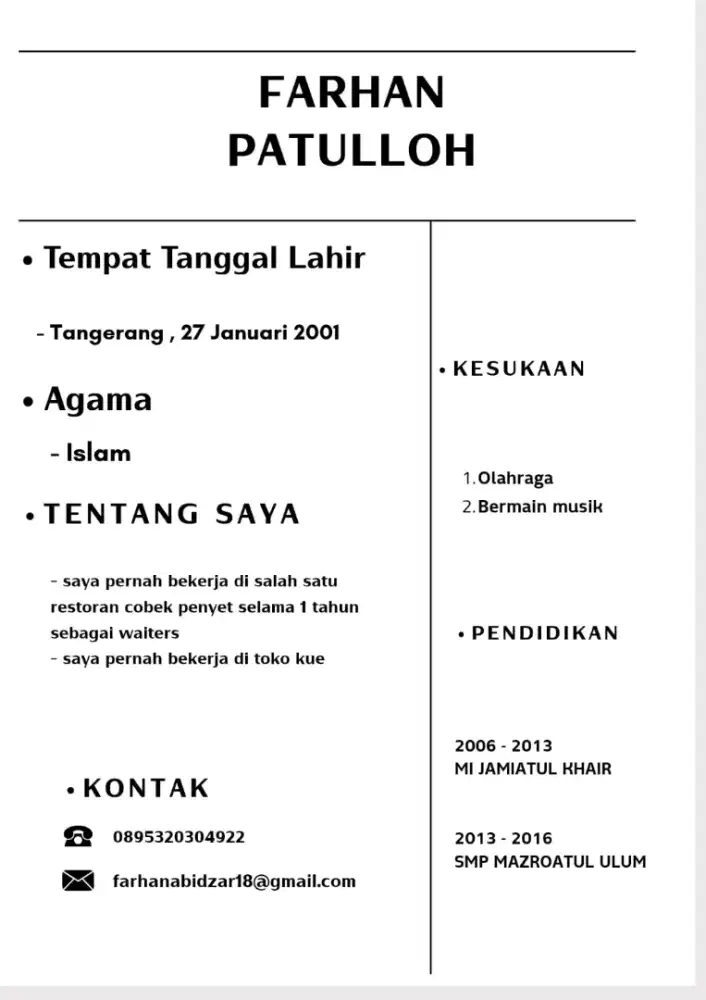 Info lowongan pekerjaan