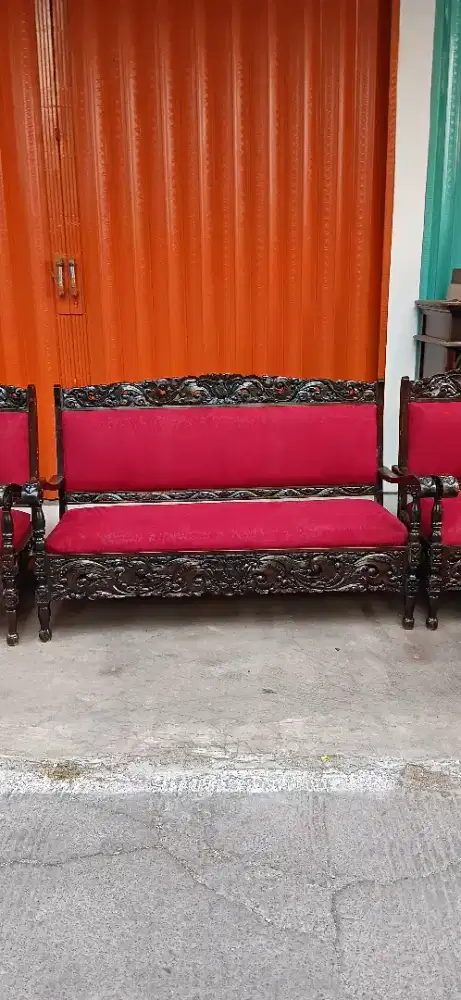Kursi tamu jati full ukiran detail halus antik