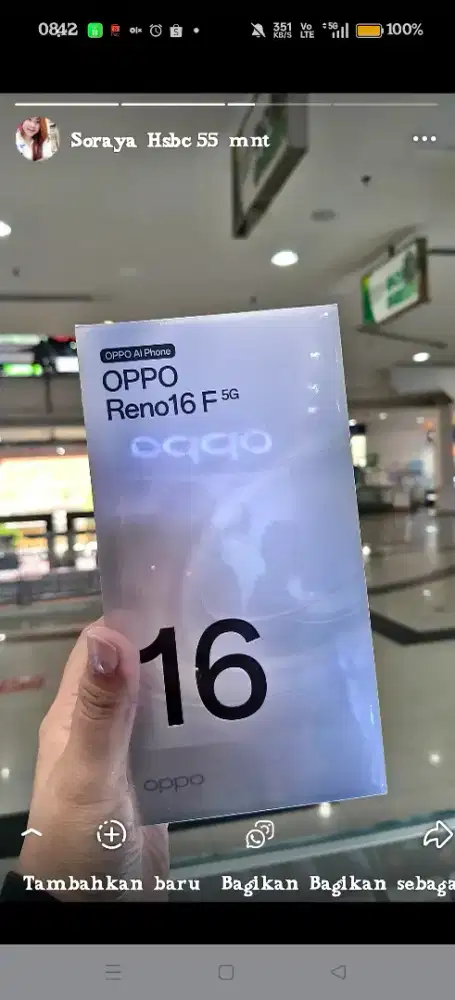 New Oppo Reno 16g 8/128 garansi resmi