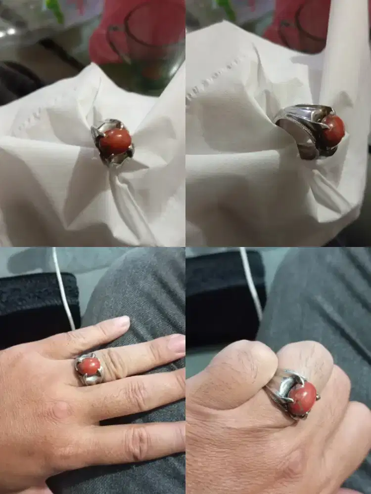 Cincin size kantoran batu ati ayam natural