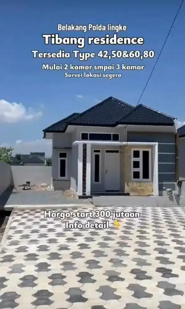 Rmh minimalis siap huni type 42 GP tibang lingke dkt polda aceh