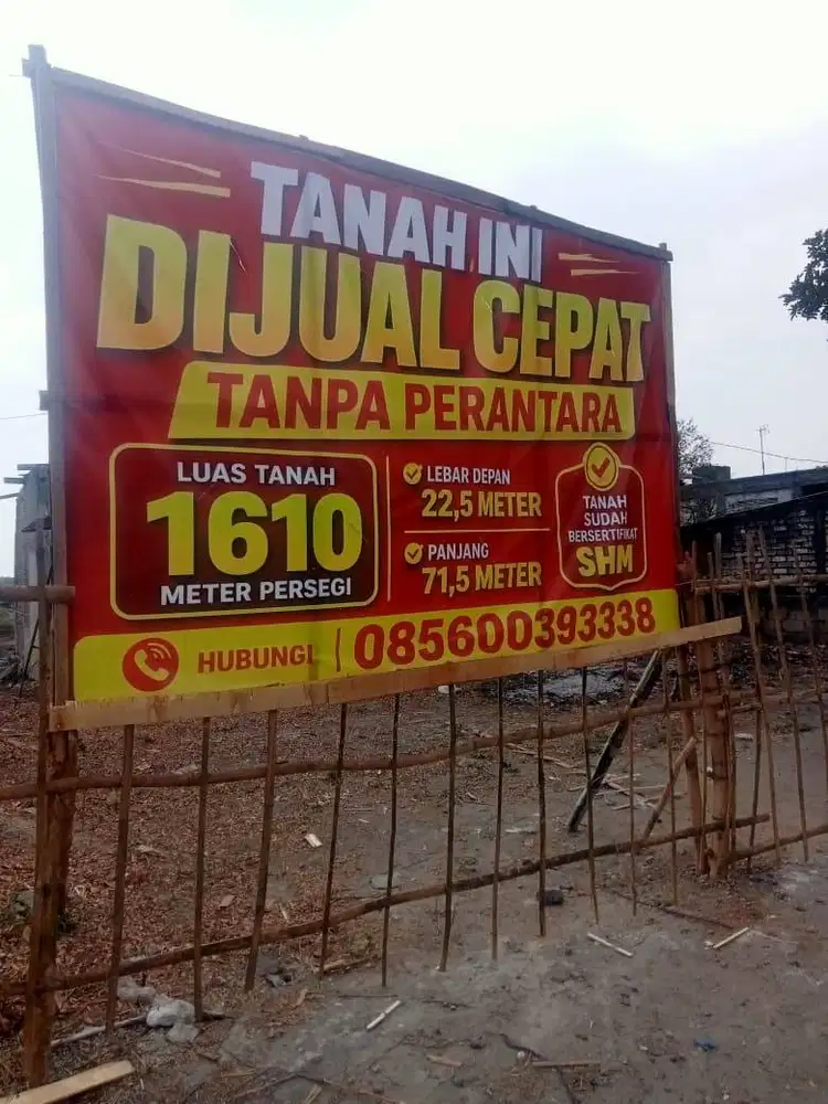 Dijual Cepat Tanah Strategis di Rembang SHM 1.610 m² Tanpa Perantara