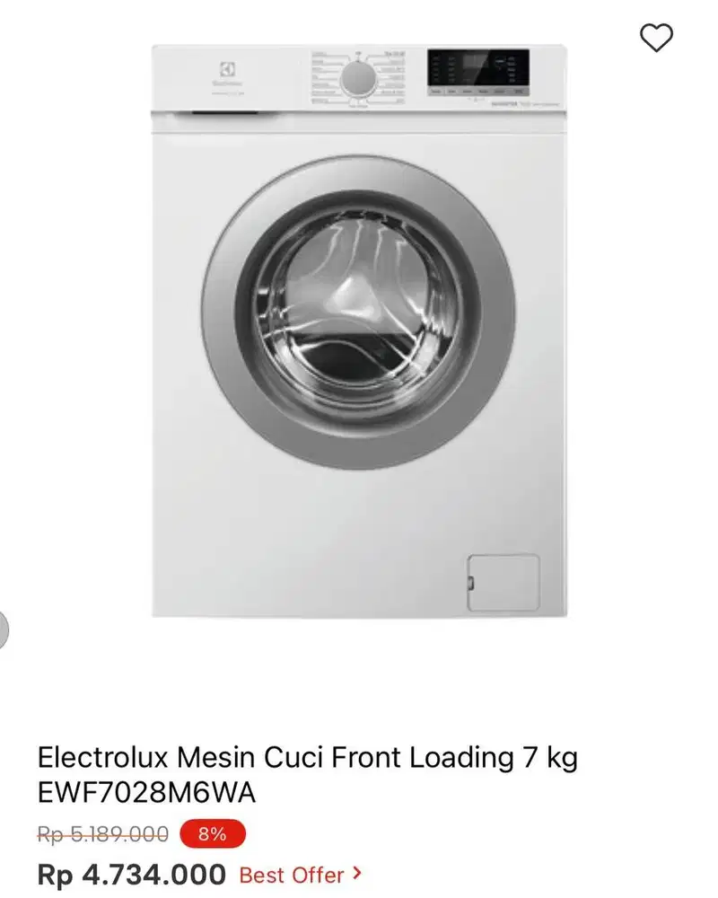 WM FRONT LOAD ELECTROLUX 7kg