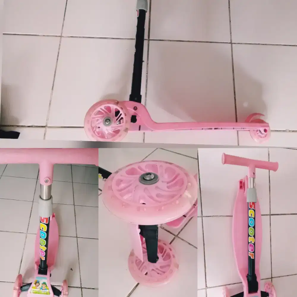 Sekuter anak lipat, roda ada lampu bisa nyala