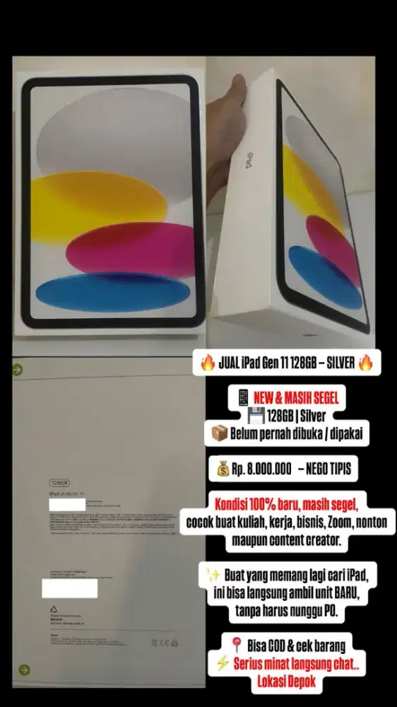 IPAD GEN 11 128 GB NEW SEGEL