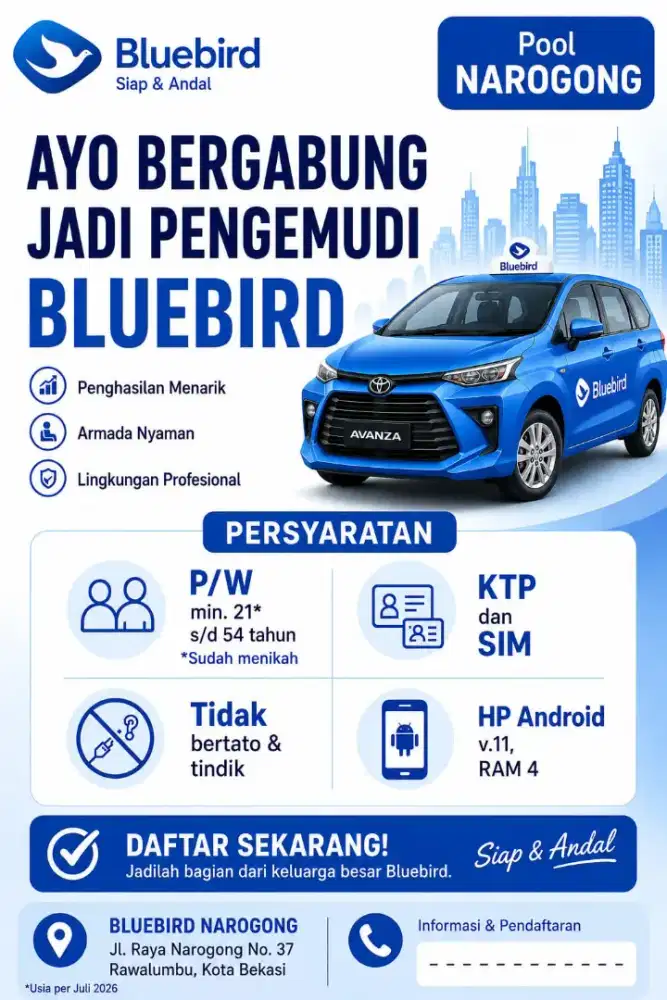 DIBUTUHKAN SEGERA DRIVER TAKSI ONLINE. TIDAK DIPUNGUT BIAYA.