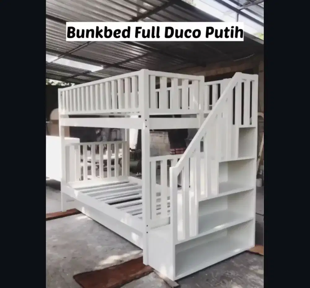 BunkBed Full Duco Putih Queen Size (160x180)