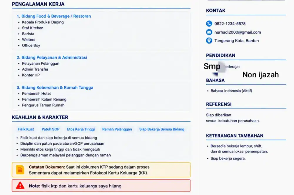 Mencari lowongan pekerjaan