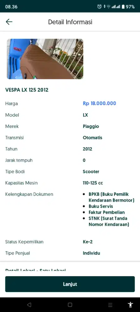 VESPA MATIC LX 125 2012