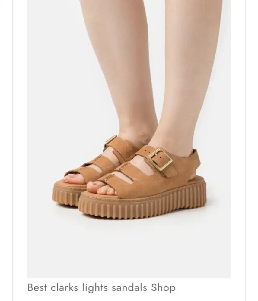 BEST CLARKS Light Sandals Suede Wanita