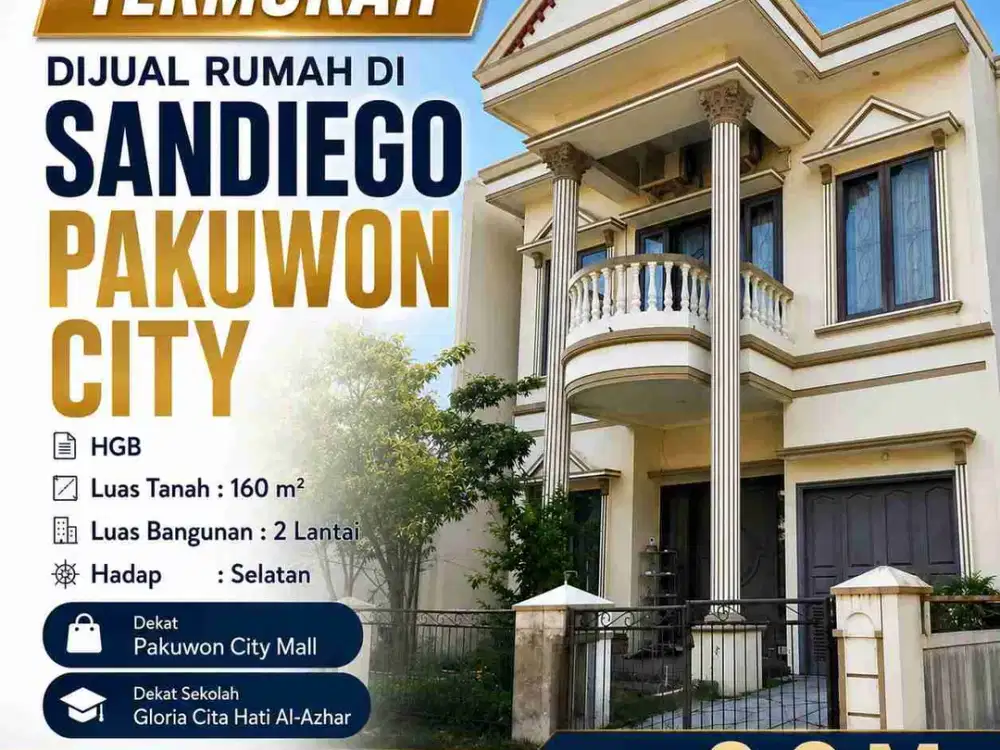TERMURAH DIJUAL LELANG RUMAH  DI SANDIEGO PAKUWON CITY
