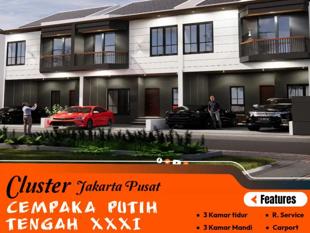 Cluster Elegant Modern Lokasi Strategis 2 Lantai Cempaka Putih Tengah XXXI, Jakarta Pusat