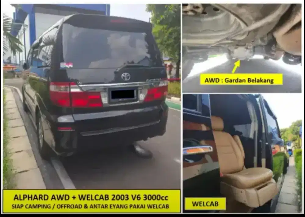 4x4 AWD Welcab Alphard 2003 CBU 3000cc Kursi Roda