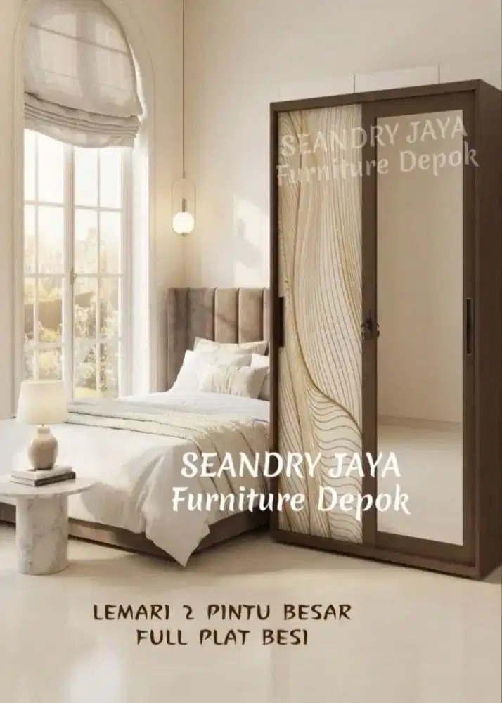 SEANDRY JAYA Furniture Depok/Lemari Pakaian Plat Besi/Tebal/Kokoh/COD