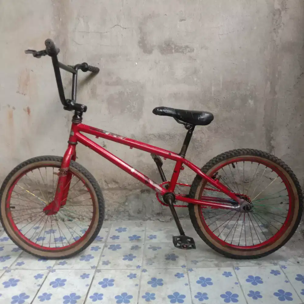 Sepeda BMX Anak Polygon Rudge 2 Merah Cat Original Bawaan 20 Inch