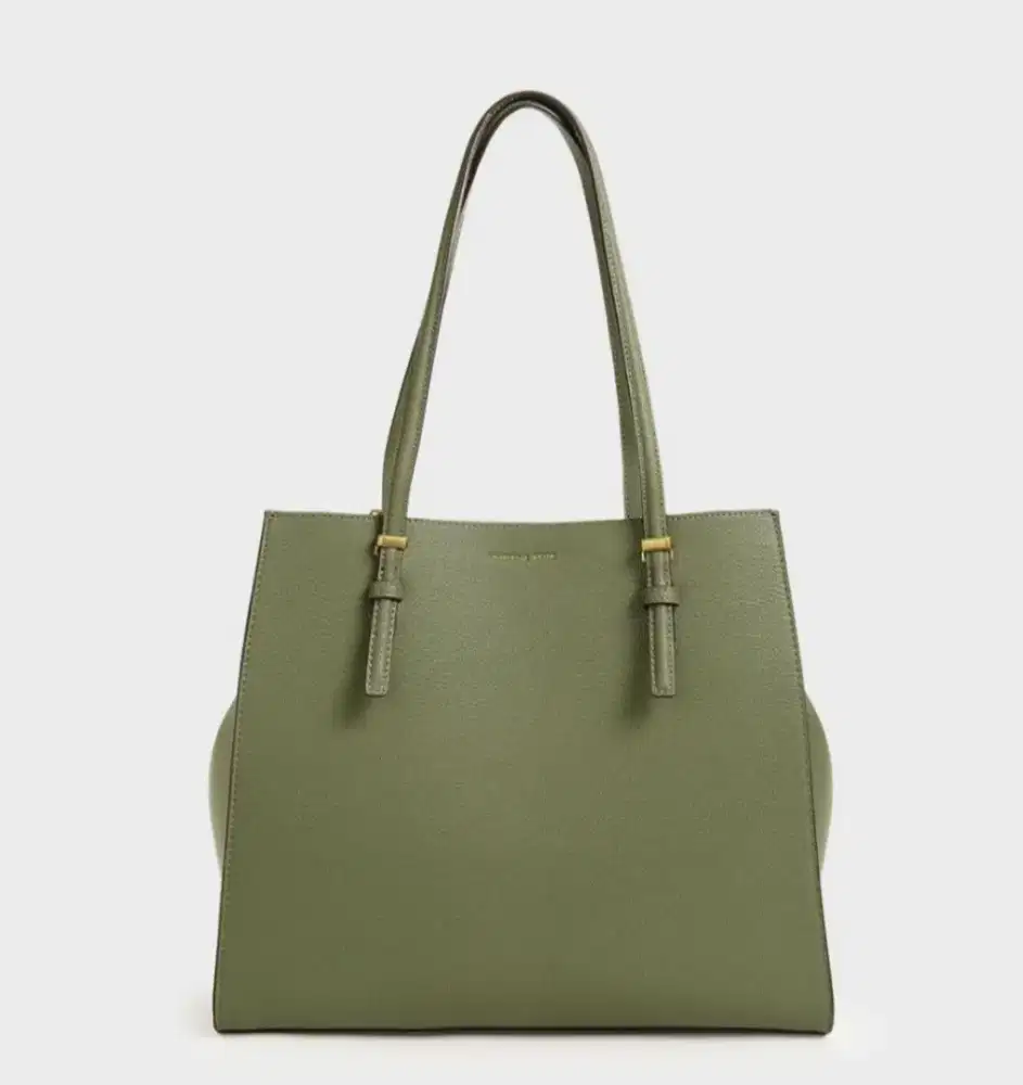 CHARLES & KEITH Large Tote Bag Green!!