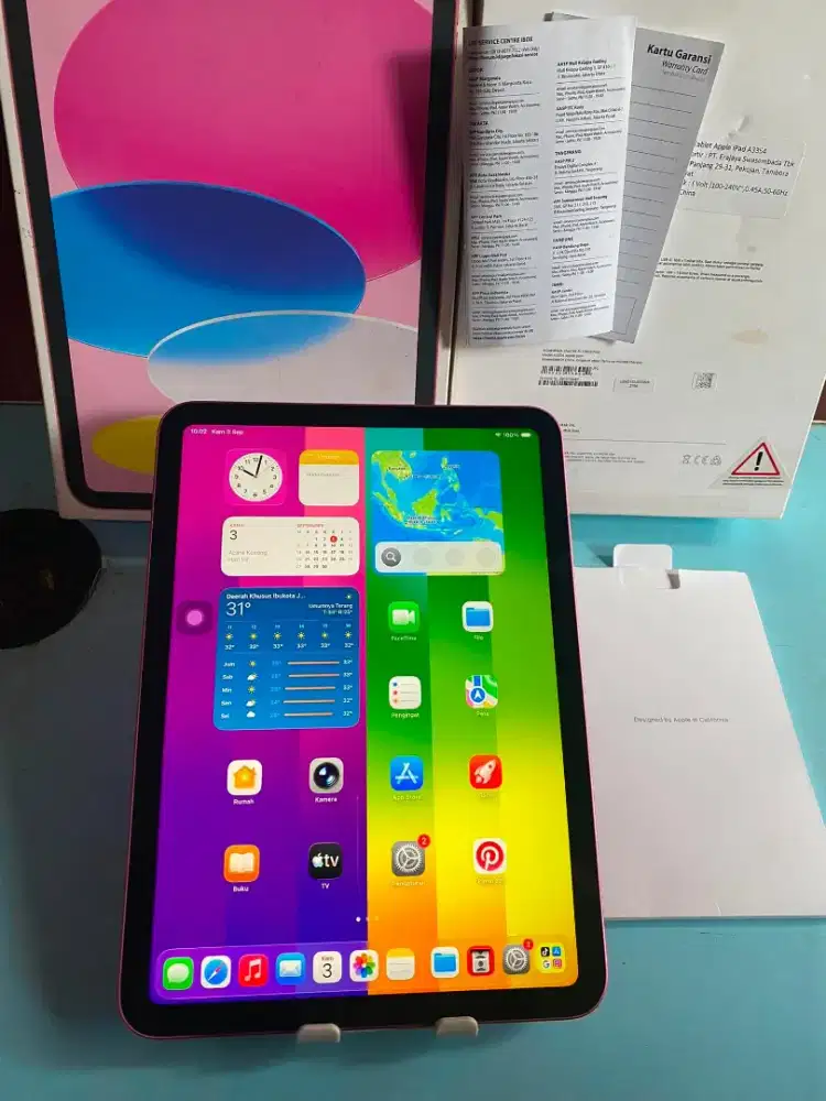 Ipad gen 11 128gb pink ibox wifi only fulset mulus normal semua