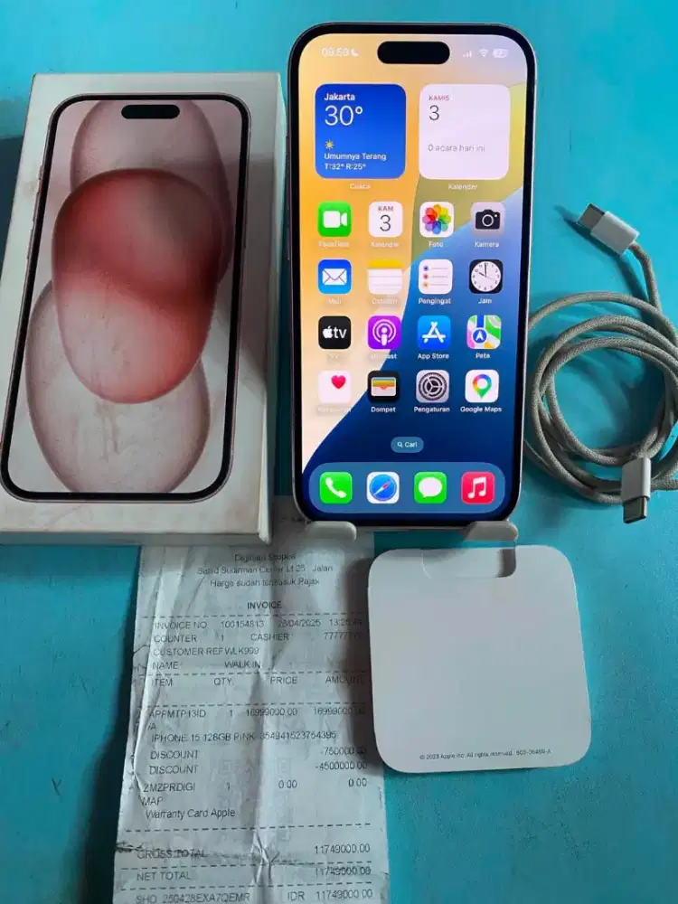 Iphone 15 128gb pink ibox fulset mulus no minus