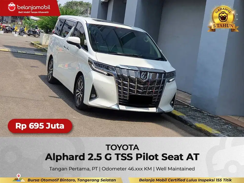 [ GARANSI 5TH ] Toyota Alphard 2.5 G TSS Pilot Seat AT 2022/2023