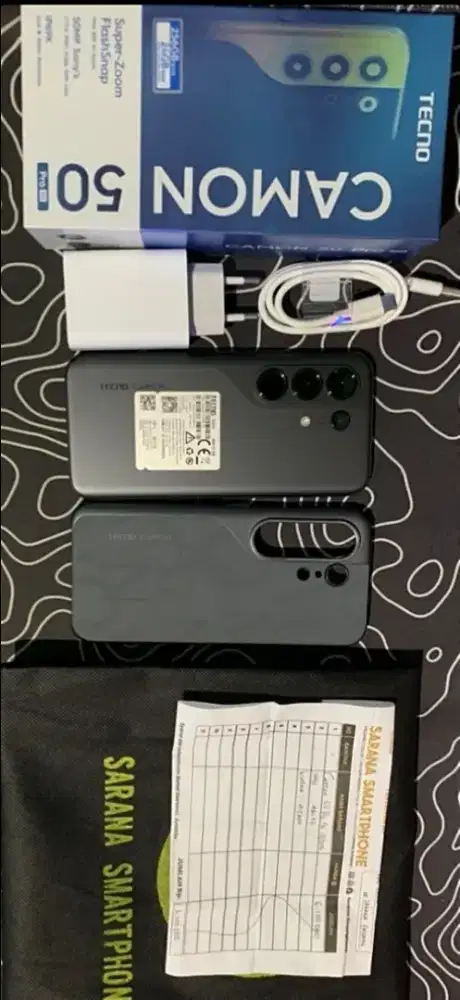 Tecno Camon 50 Pro 5G (RAM 12GB + 12 GB / Internal 256GB) Warna BLACK