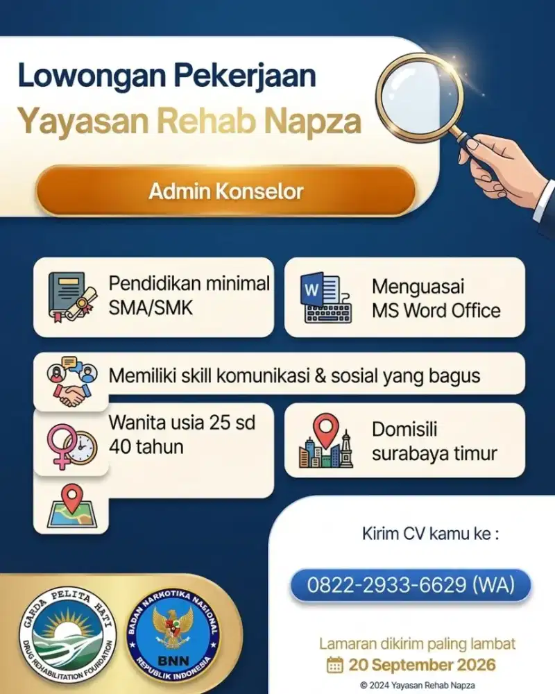 Lowongan Admin Konselor