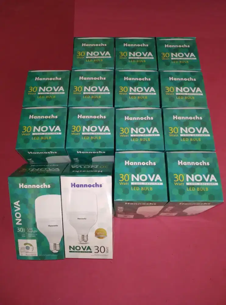 lampu led hannochs 30 watt 15 pcs 600rb jamin baru dan ori siap antar