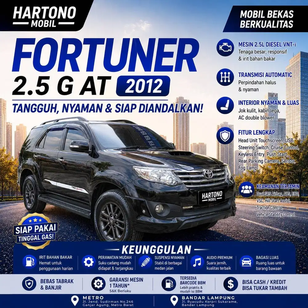 Fortuner 2.5 G AT 2012